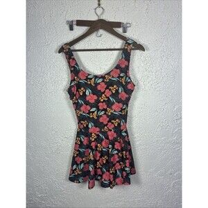 Shore Shapes 1 Piece Skirted Swimsuit Size 14  hawaiian Vacation beachy floral